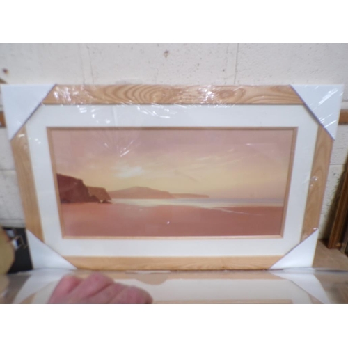 347 - TWO FRAMED CANVAS - COASTAL SCENES