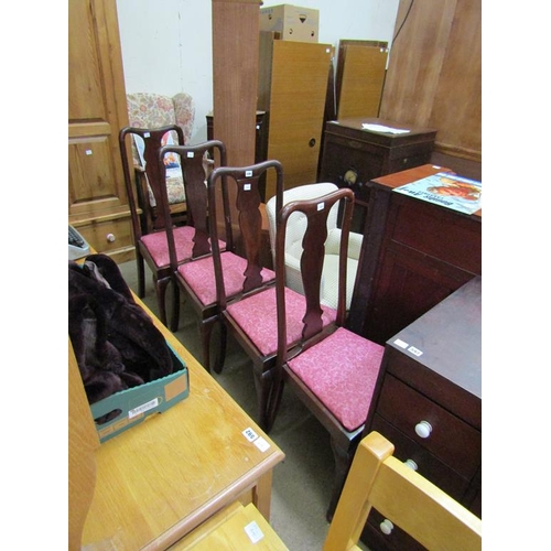 596 - FOUR QUEEN ANNE STYLE DINING CHAIRS