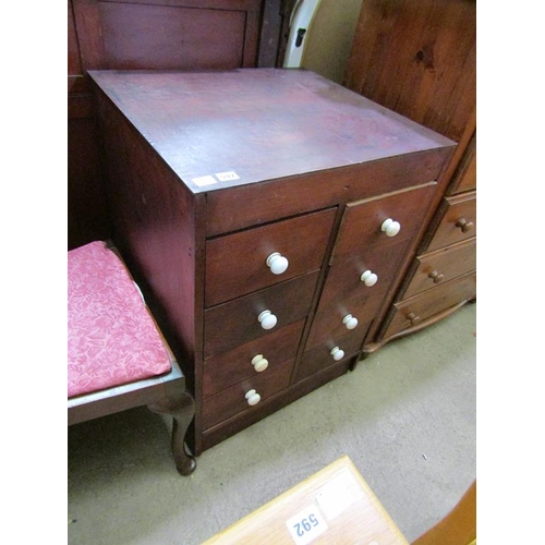 597 - SIDE CABINET FITTED EIGHT SHORT DRAWERS