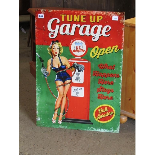 604 - REPLICA TIN SIGN - TUNE UP GARAGE