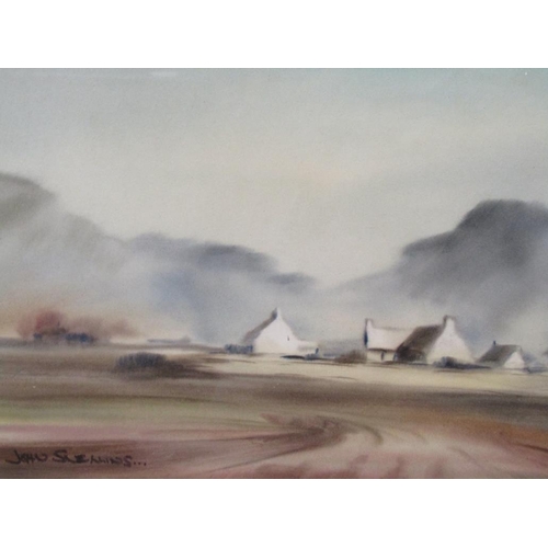 1221 - JOHN SNELLING - SERIES OF FOUR WATERCOLOURS - LANDSCAPES AND VILLAGES, EACH F/G, 27CM X 42CM