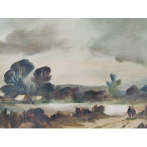 1221 - JOHN SNELLING - SERIES OF FOUR WATERCOLOURS - LANDSCAPES AND VILLAGES, EACH F/G, 27CM X 42CM