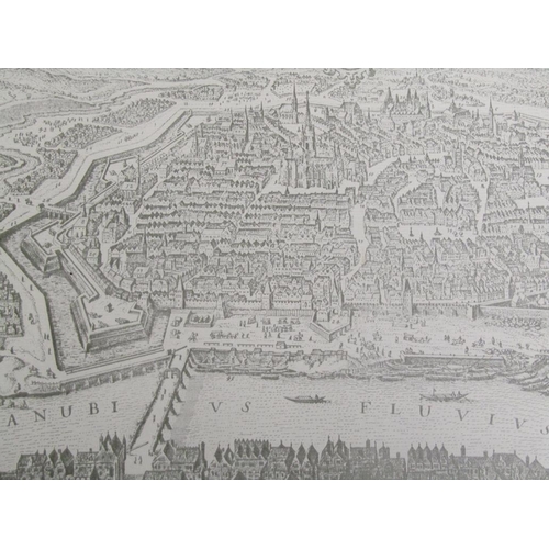 1263 - FOUR LATE 18C/EARLY 19C PANORAMIC VIEWS OF EUROPEAN CITIES, EACH F/G, 21CM X 32CM