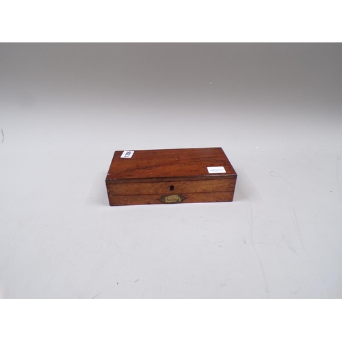 1356 - 19C MAHOGANY ARTISTS BOX WITH FITTED INTERIOR, 24CM W