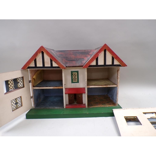 1366 - PAINTED WOODEN DOLLS HOUSE