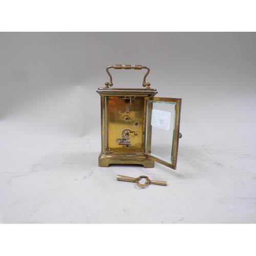 1455 - BRASS CASED CARRIAGE CLOCK, 12CM H