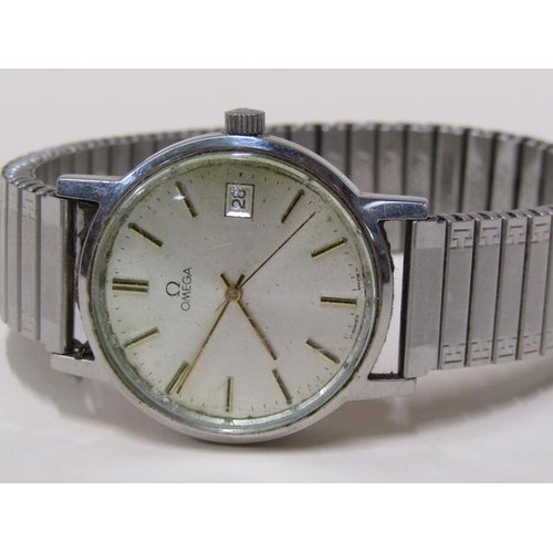 1487 - GENTS OMEGA STAINLESS STEEL WRIST WATCH IN BOX