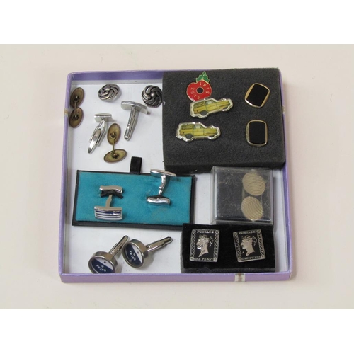 1503 - BOX OF CUFFLINKS ETC.