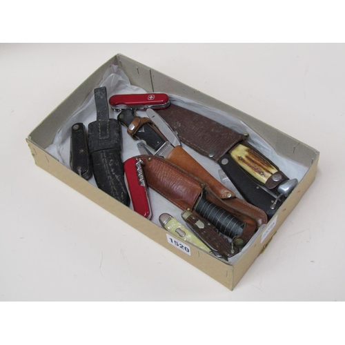 1520 - BOX OF POCKET AND OTHER KNIVES