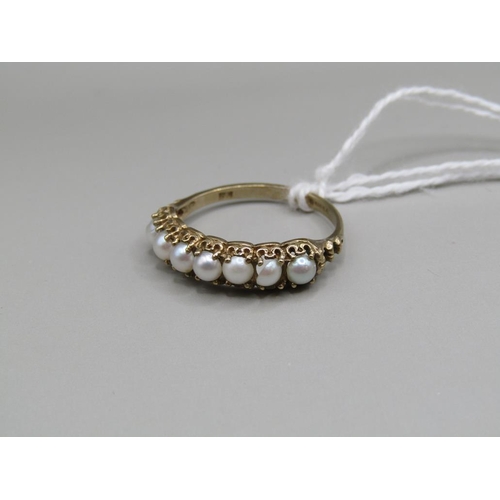 1539 - 9ct GOLD PEARL SET RING SIZE N