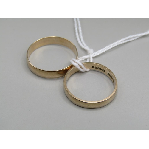 1551 - TWO 9ct GOLD BANDS, SIZE M & Q - 3g