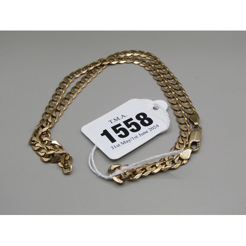 1558 - 9ct GOLD CURB CHAIN NECKLACE 17.5g - 48.5CMS