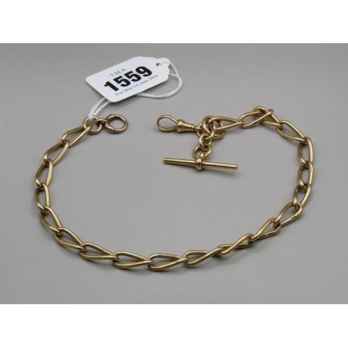 1559 - 18ct GOLD ALBERT CHAIN 57.9g