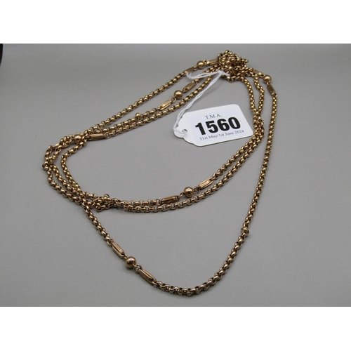 1560 - 9ct GOLD ROPE LINK NECKLACE 32.6g