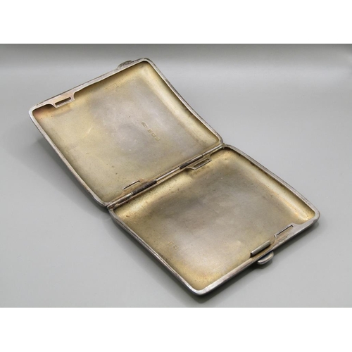 1574 - SILVER CIGARETTE CASE WITH OPEN CARTOUCHE 3.6ozt