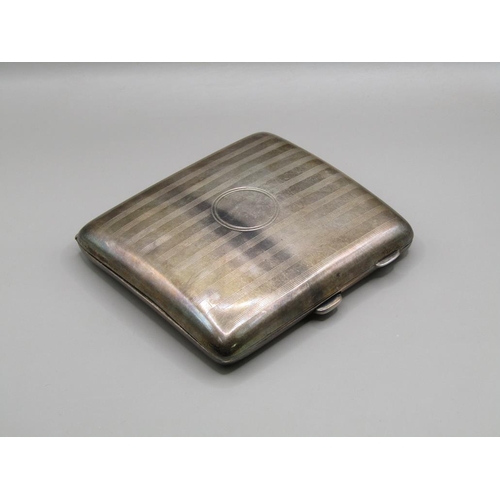 1574 - SILVER CIGARETTE CASE WITH OPEN CARTOUCHE 3.6ozt