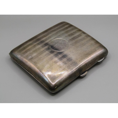 1574 - SILVER CIGARETTE CASE WITH OPEN CARTOUCHE 3.6ozt