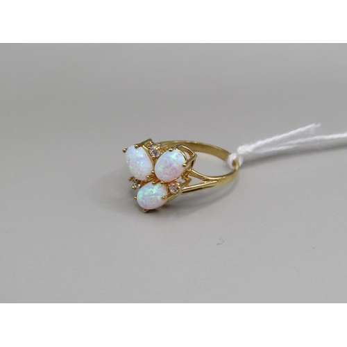 1578 - SILVER GILT OPALINE RING SIZE Q