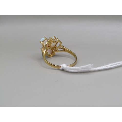 1578 - SILVER GILT OPALINE RING SIZE Q