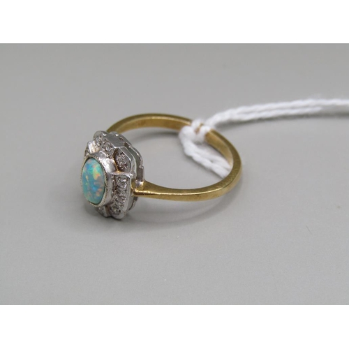 1579 - SILVER GILT OPALINE RING SIZE O