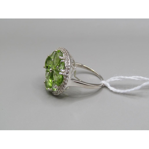 1587 - SILVER PERIDOT RING SIZE O