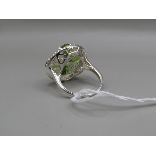 1587 - SILVER PERIDOT RING SIZE O