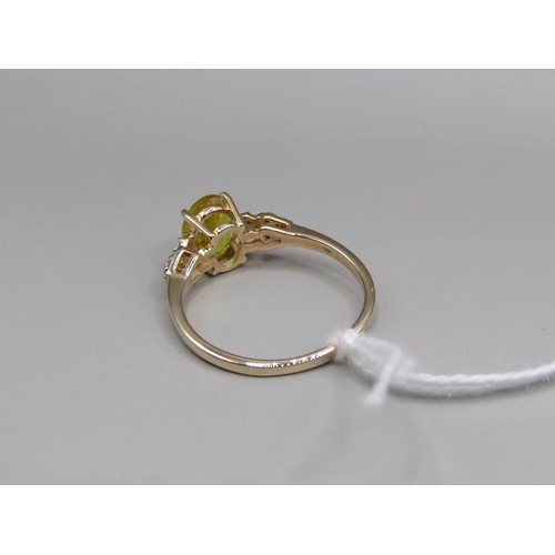 1595 - YELLOW GOLD YELLOW SAPPHIRE RING SIZE R 1/2