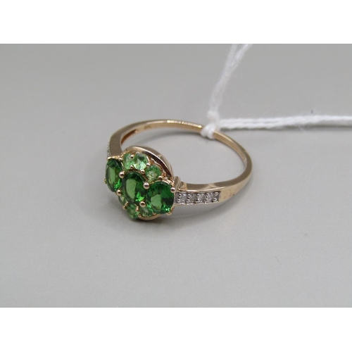 1598 - YELLOW GOLD CHROME TOURMALINE RING SIZE S