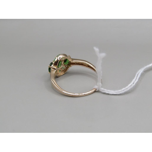 1598 - YELLOW GOLD CHROME TOURMALINE RING SIZE S