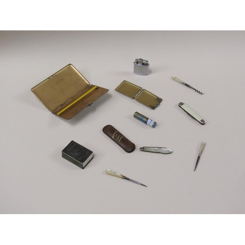 1635 - BOX OF MISC. TO INC. CIGARETTE CASES, LIGHTERS, MATCHBOX HOLDERS ETC.