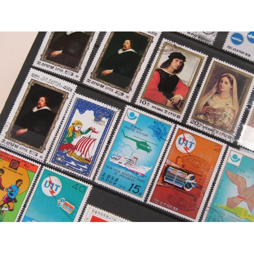 1650 - ALBUM OF MIXED STAMPS AND FRAMED SET OF FOUR STAMPS