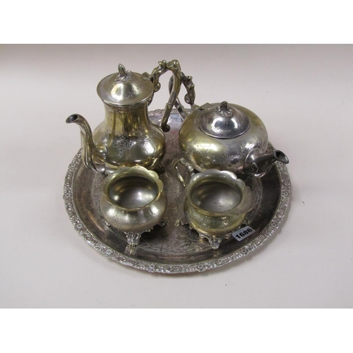 1686 - SILVER PLATED TRAY AND FOUR PIECE TEASET