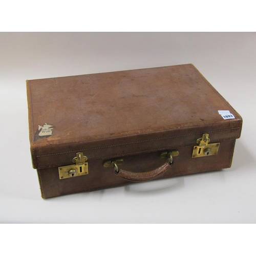 1693 - BROWN LEATHER TRAVEL CASE