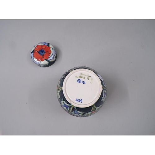 1803 - MOORCROFT POPPY GINGER JAR AND COVER BY RACHEL BISHOP