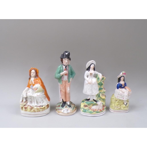 1814 - GROUP OF VICTORIAN STAFFORDSHIRE FIGURES - LARGEST 22CM H