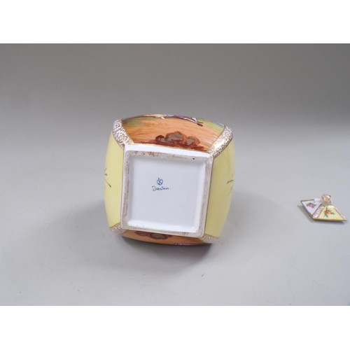 1817 - DRESDEN HELENA WOLFSOHN PORCELAIN QUATREFOIL VASE, 34CM H, A/F