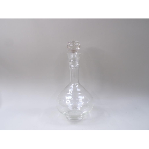 1821 - GLASS DECANTER AND STOPPER, 37CM H