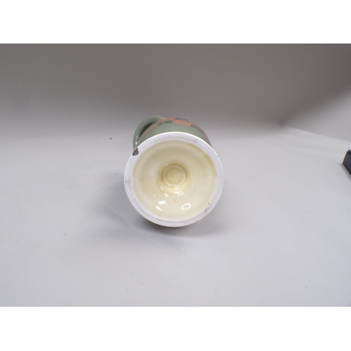 1828 - EUROPEAN ART POTTERY ART NOUVEAU STYLE TWO HANDLED VASE, 49CM H