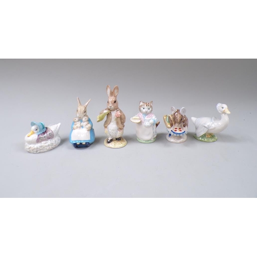1831 - SIX BESWICK & ROYAL ALBERT BEATRIX POTTER FIGURES -LARGEST 13CM H