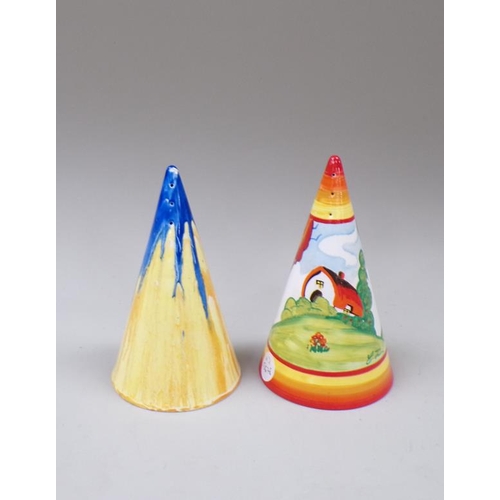 1836 - EMILIO JAMES HOMESTEAD COTTAGE CONICAL SIFTER; ONE OTHER