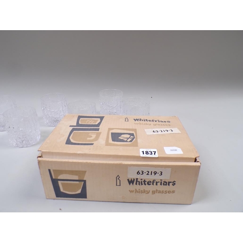 1837 - SET OF WHITEFRIARS GLACIER TUMBLER GLASSES - BOXED, 11CM H