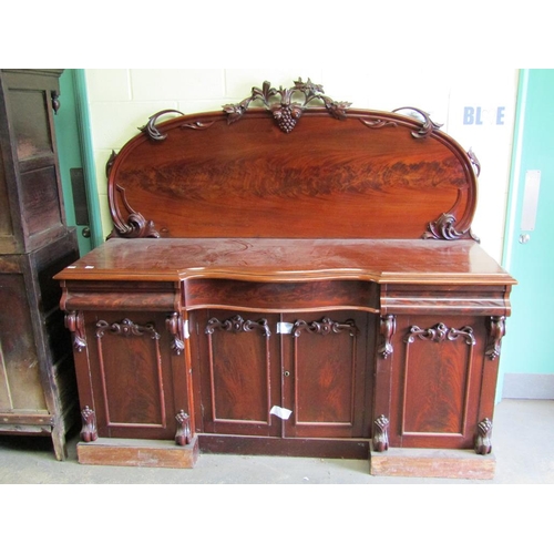 1843 - VICTORIAN MAHOGANY SIDEBOARD 187 x 93 cms