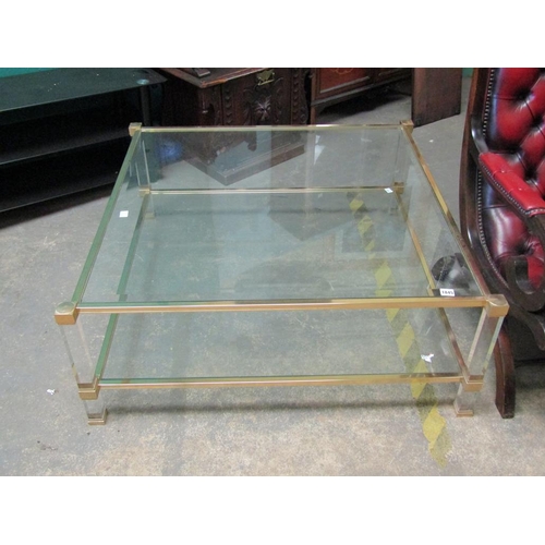 1845 - LARGE SQUARE GLASS COFFEE TABLE 103 cms x 103 cms x 40cms h