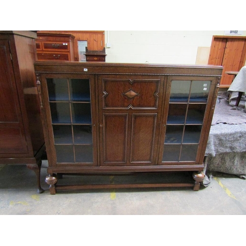 1848 - 1930s OAK BOOKCASE, 180 x 152cms