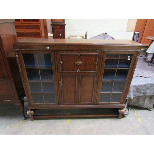 1848 - 1930s OAK BOOKCASE, 180 x 152cms