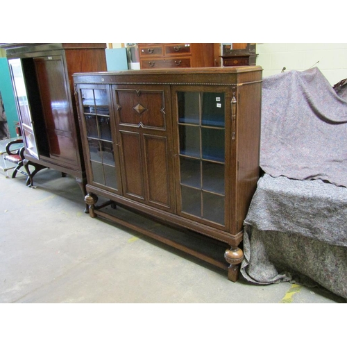 1848 - 1930s OAK BOOKCASE, 180 x 152cms