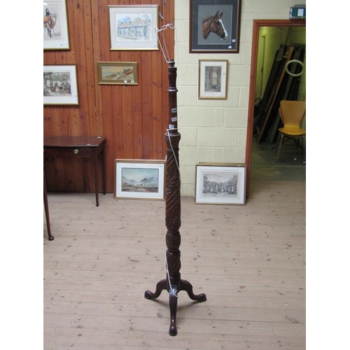 1850 - MAHOGANY STANDARD LAMP 165 cms H