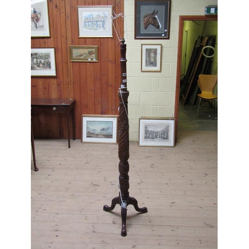 1850 - MAHOGANY STANDARD LAMP 165 cms H