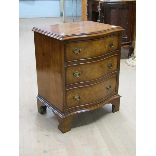 1854 - EARLY 20c WALNUT VENEERED CHEST 53 x 68 cms