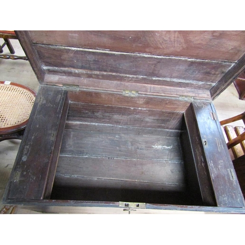 1857 - 19c BRASS BOUND TRUNK 102 x 68 cms